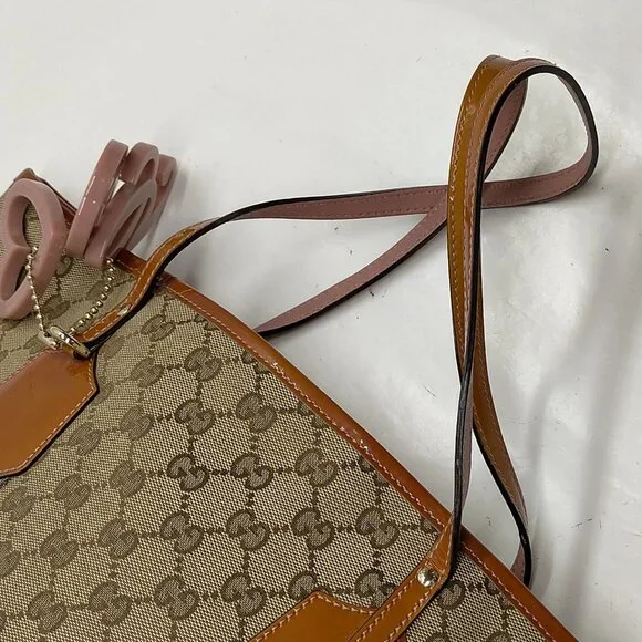 Authentic Gucci Brown Canvas Tote Bag mn390-112725